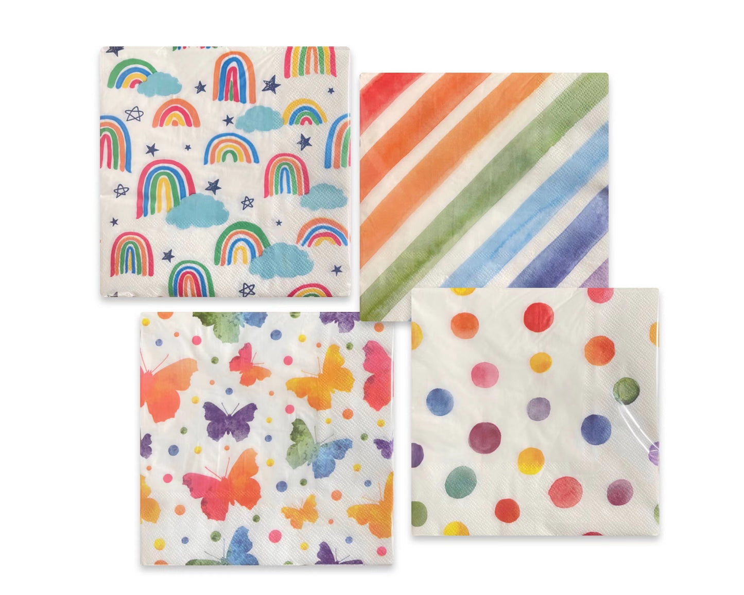 bulk 960 Rainbow Napkins 2ply 33cm