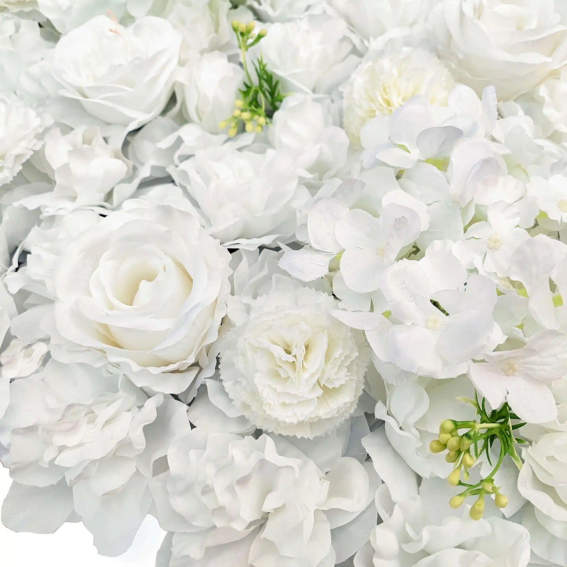 Artificial Flower Wall Backdrop Panel 40cm x 60cm Mixed Whites - Image 3