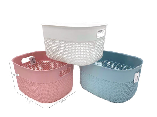 bulk 24 Oblong Basket w/ Handle 27cm