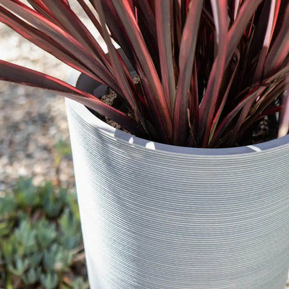 Decorative Textured Round Grey Planter 47cm - Image 4