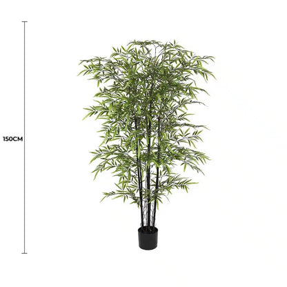 Premium Dense Artificial Black Bamboo 150cm - Image 2