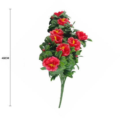 Premium Artificial Red Rose Bunch UV Resistant 45cm - Image 3
