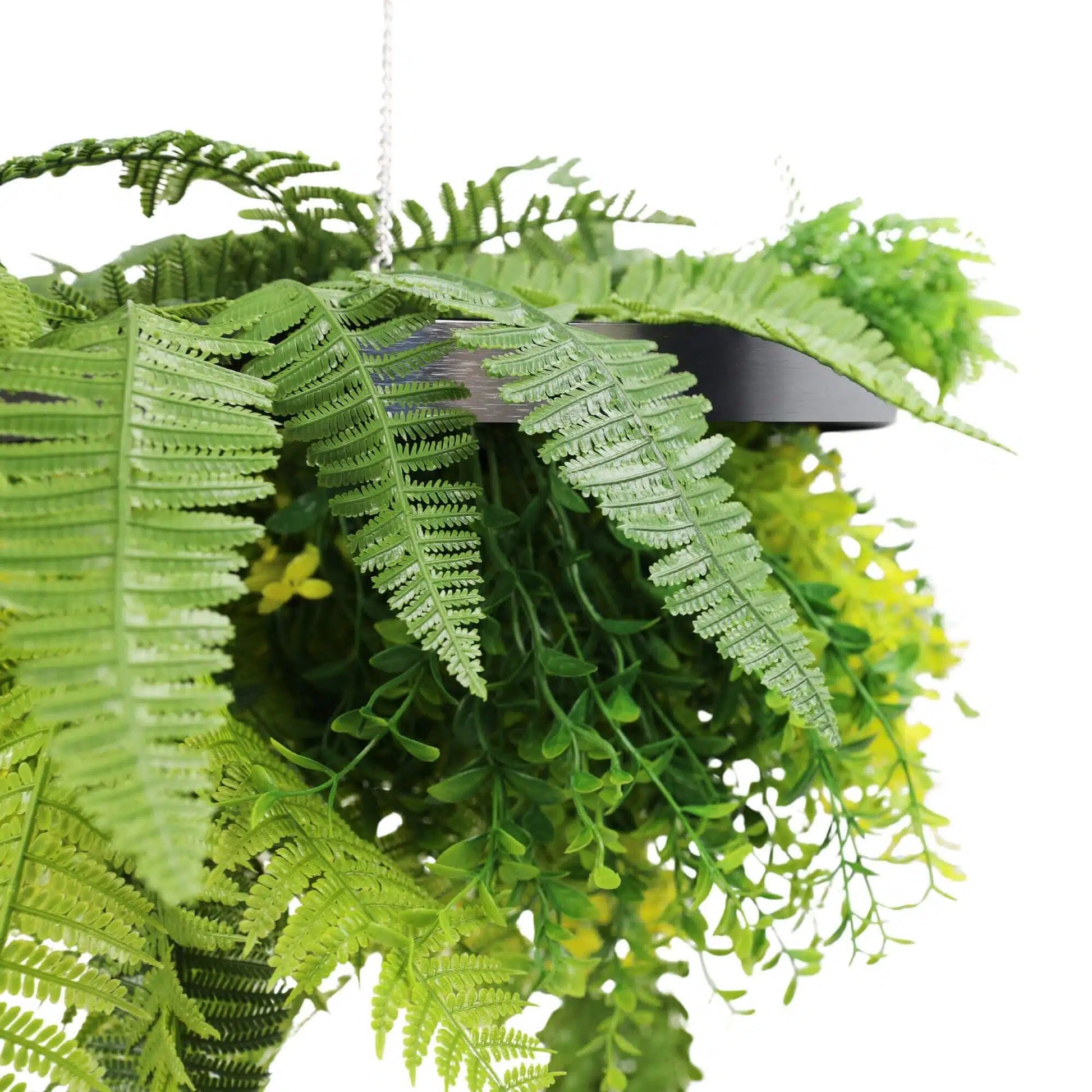 Silver Framed Roof Hanging Disc With Draping Life-Like Plants UV Resistant 40cm - Image 3