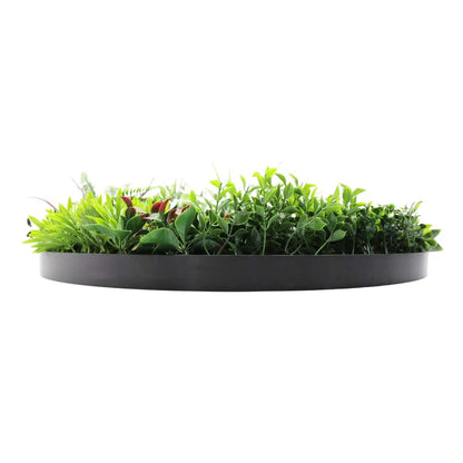 Slimline Artificial Green Wall Disc Art 80cm Colour Fresh UV Resistant (Black) - Image 4