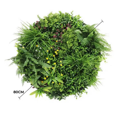 Slimline Artificial Green Wall Disc Art 80cm Country Fern UV Resistant (Black) - Image 2
