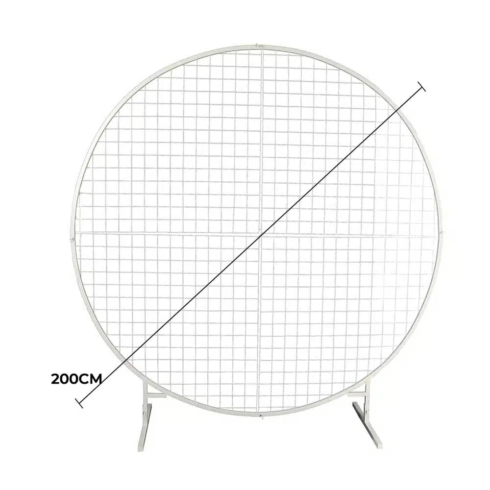 Sturdy Circular Flower Wall / Event Stand 200cm Diameter (White Frame) - Image 2