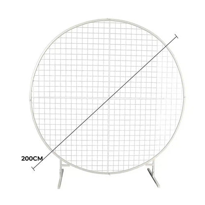 Sturdy Circular Flower Wall / Event Stand 200cm Diameter (White Frame) - Image 2