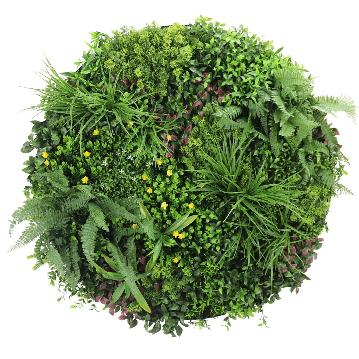 Slimline Artificial Green Wall Disc Art 100cm Country Fern UV Resistant (White) - Image 3
