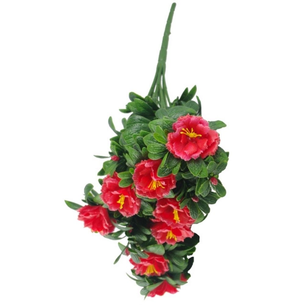 Premium Artificial Red Rose Bunch UV Resistant 45cm - Image 4