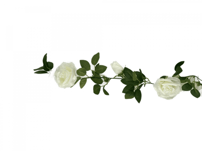 Flowering White Artificial Rose Garland 190cm - Image 4