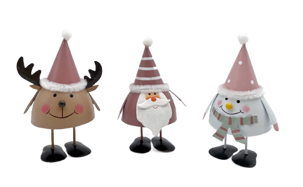 bulk 24 Xmas Metal Standing Deco 14cm