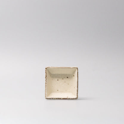 Sauce Dish Square 9cm Natural with Brown Edge - Image 3