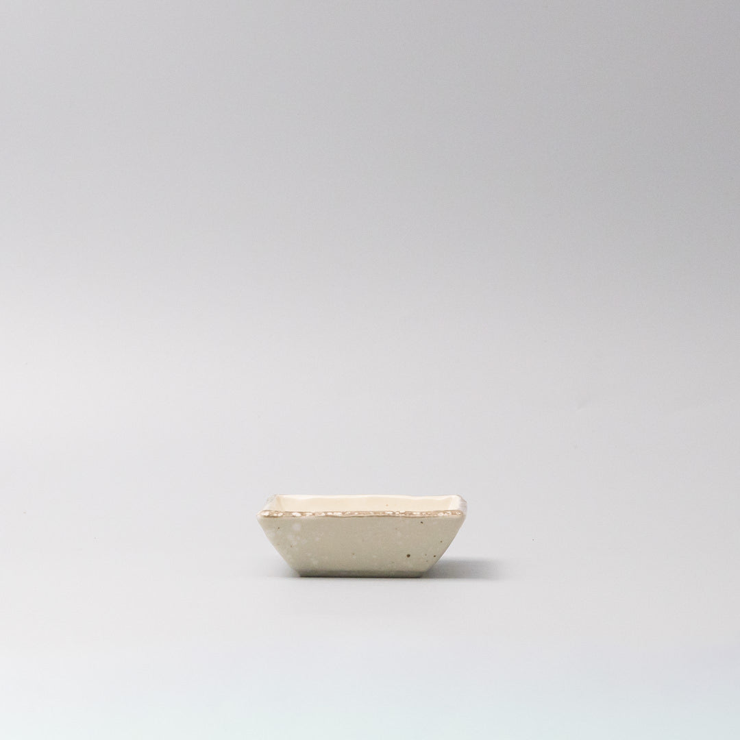 Sauce Dish Square 9cm Natural with Brown Edge - Image 4
