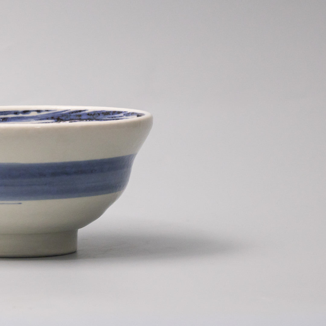 Udon Bowl 17cm Blue Swirl Glaze - Image 2
