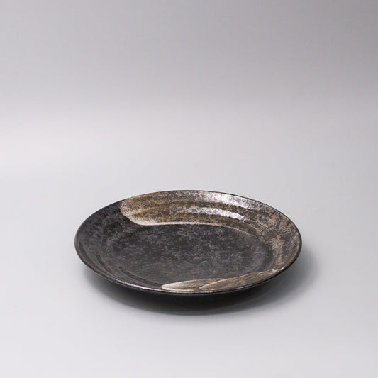 Plate Flat Based 25cm Bronze Brushstroke Glaze