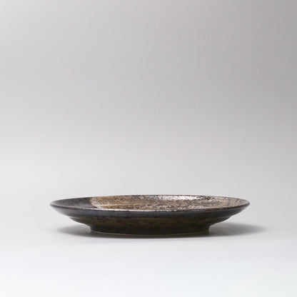 Plate Flat Based 25cm Bronze Brushstroke Glaze - Image 2