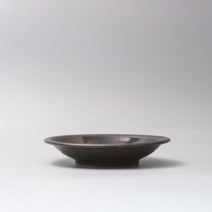 Shallow Bowl 23cm Mottled Black with Brushstroke - Image 3