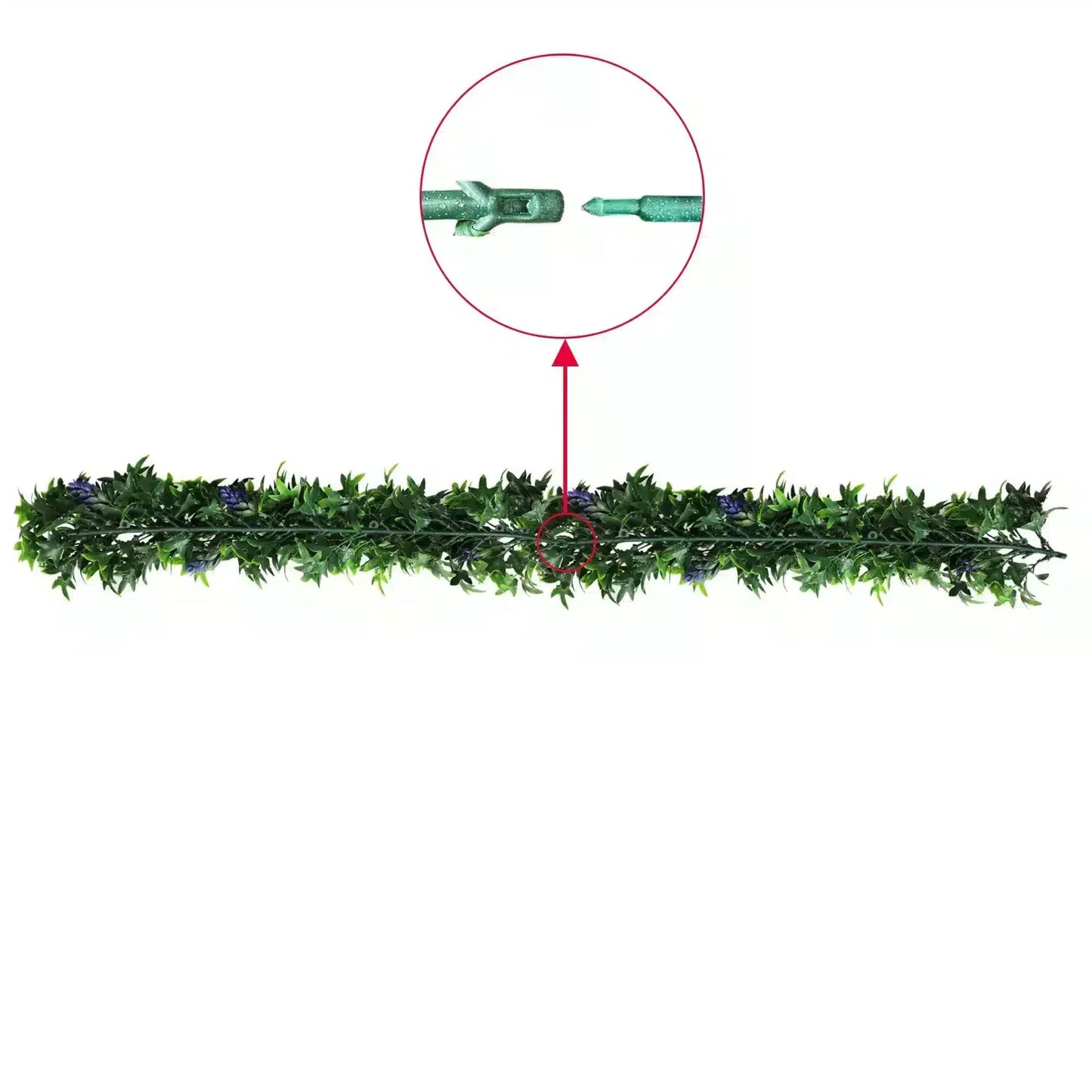 Artificial Extendable Hanging Bright Green Ivy Bush with Purple Flowers 55cm UV Resistant - Image 4