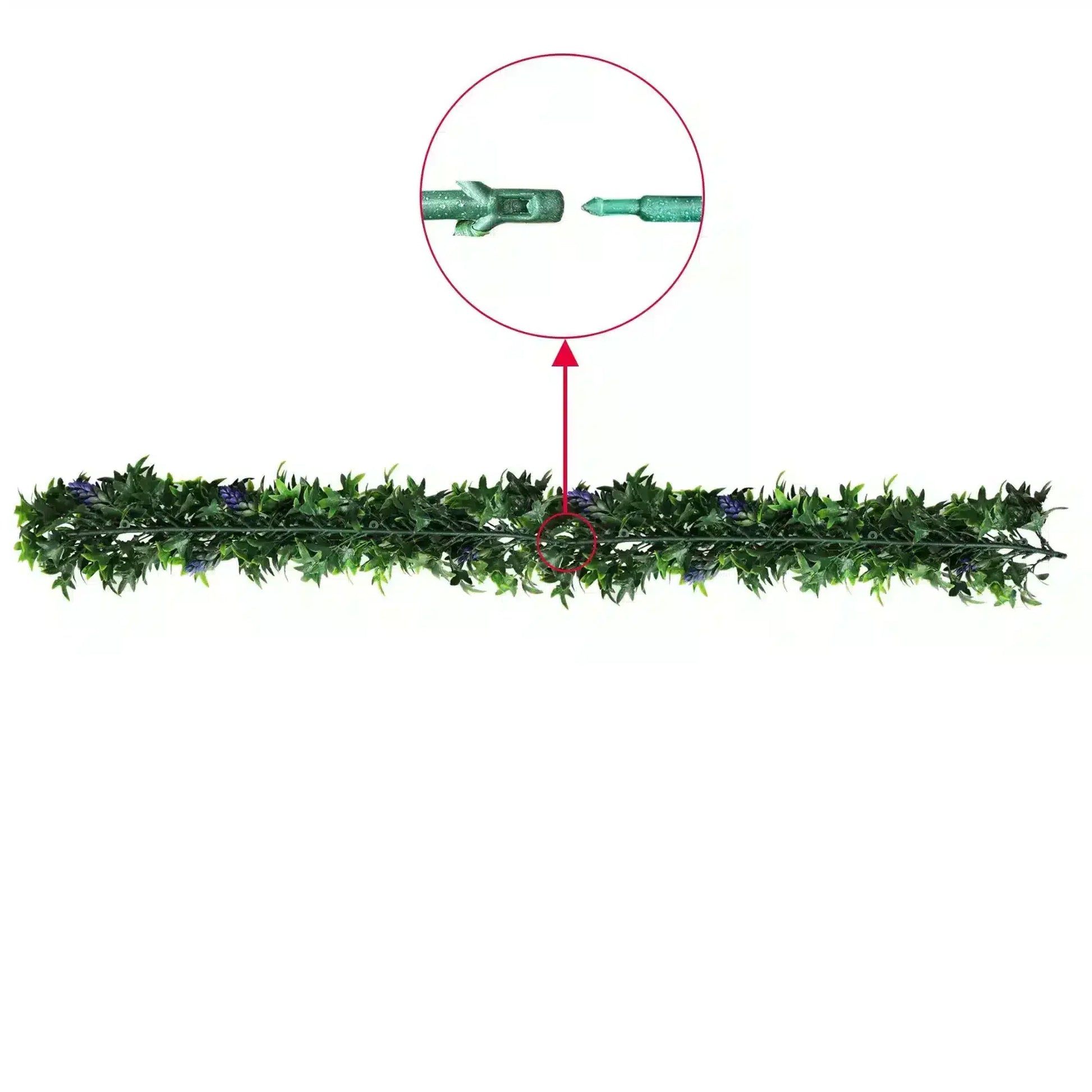 Artificial Extendable Hanging Bright Green Ivy Bush with Purple Flowers 55cm UV Resistant - Image 4