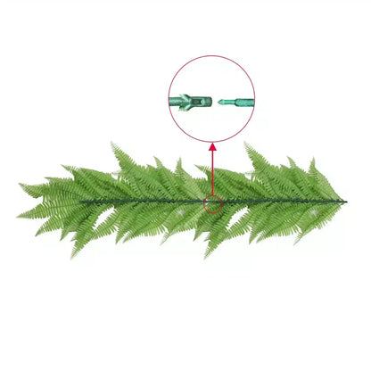 Artificial Extendable Hanging Bright Green Hanging Fern Bush Vine UV Resistant 55cm - Image 5