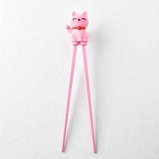 Maneki Trainer Chopsticks Lucky Cat in Pink - Image 2