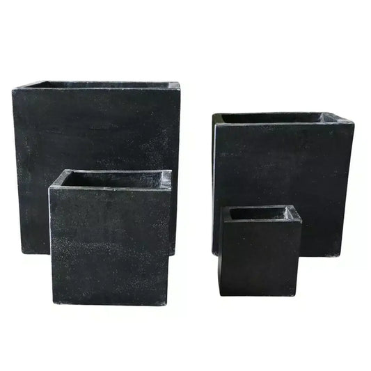 Modern Black Terrazzo Square Planters (Set of 4) Bulk Set Savings - Image 2