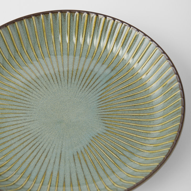 Plate High Rim 22.5cm Green Sendan Glaze - Image 2