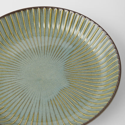 Plate High Rim 22.5cm Green Sendan Glaze - Image 2