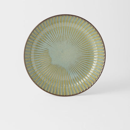 Plate High Rim 22.5cm Green Sendan Glaze - Image 3