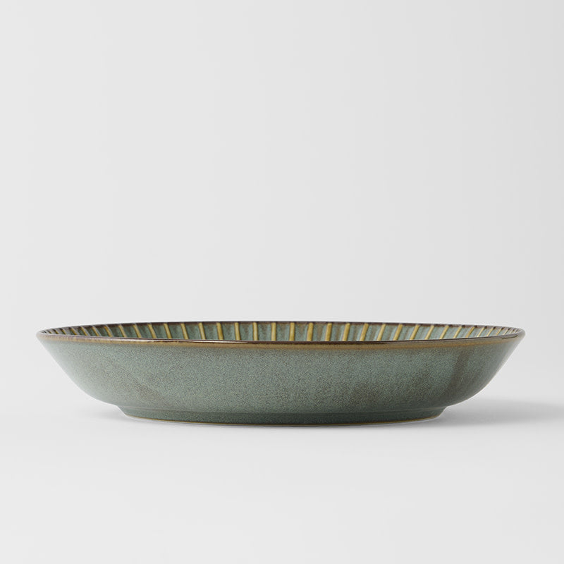 Plate High Rim 22.5cm Green Sendan Glaze - Image 4