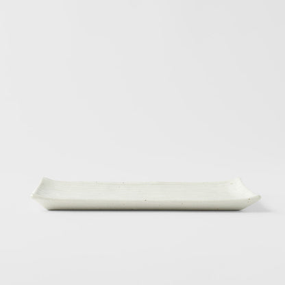 Sushi Plate 24cm White Contour Glaze - Image 4