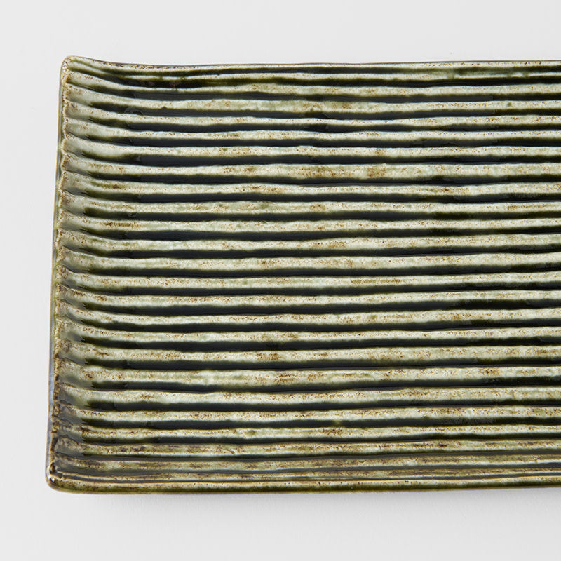 Sushi Plate 24cm Green Contour Glaze - Image 2