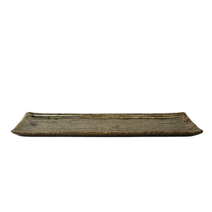 Sashimi Plate 33.2cm Green Contour Glaze - Image 4