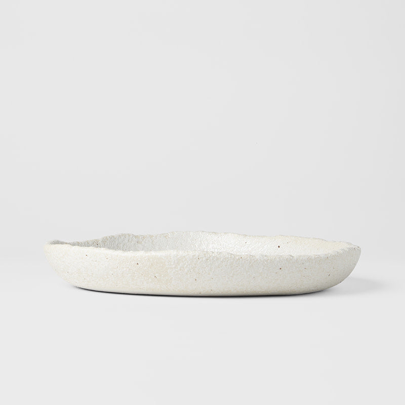 Onigiri Shaped Plate 25cm Shell White Glaze - Image 2