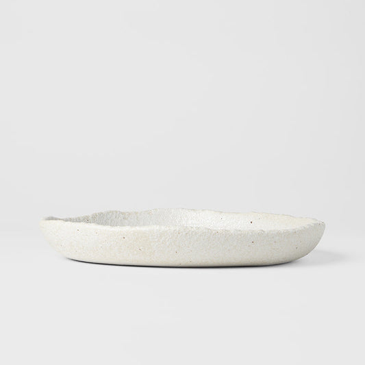 Onigiri Shaped Plate 25cm Shell White Glaze - Image 2