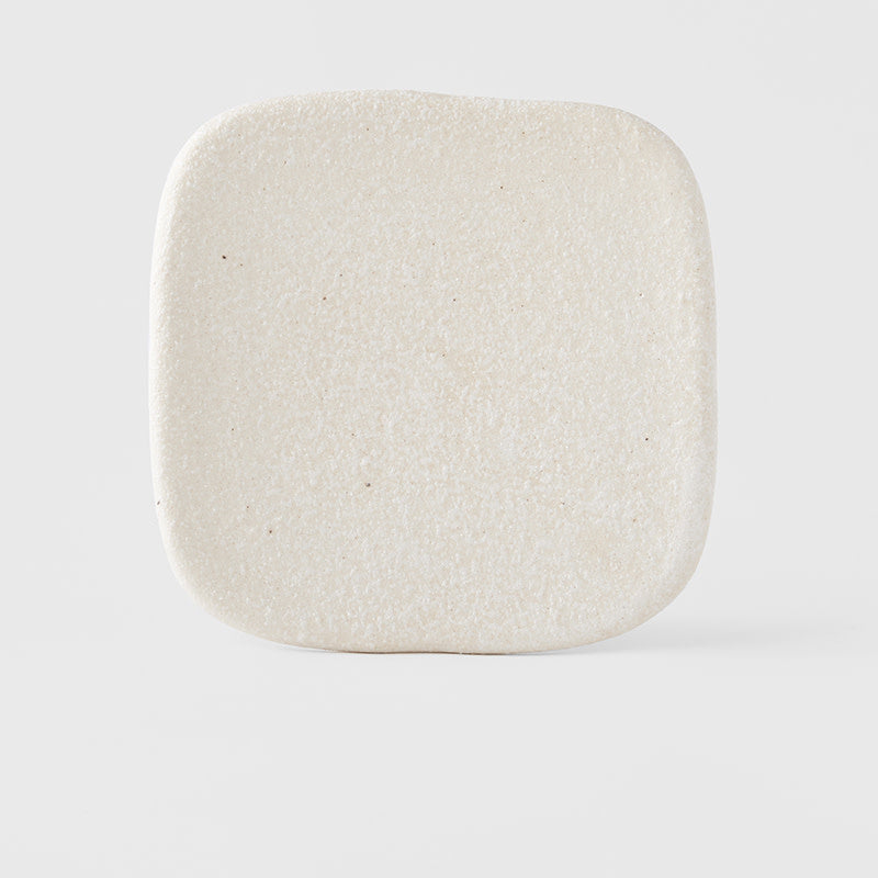 Plate Square 19cm Shell White Glaze - Image 3