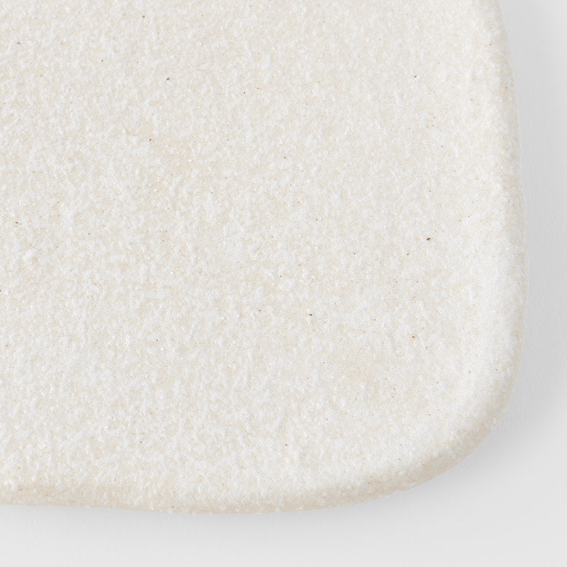 Plate Square 19cm Shell White Glaze - Image 2