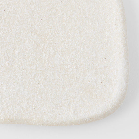 Plate Square 19cm Shell White Glaze - Image 2