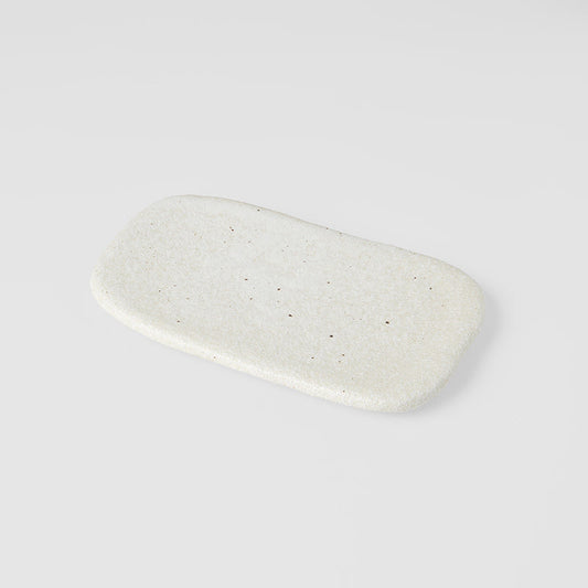 Plate Rectangular 22cm Shell White Glaze