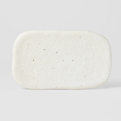 Plate Rectangular 22cm Shell White Glaze - Image 2