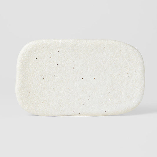 Plate Rectangular 22cm Shell White Glaze - Image 2