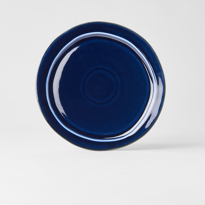 Plate Organic Flat 25.5cm Sapphire Blue Glaze - Image 4