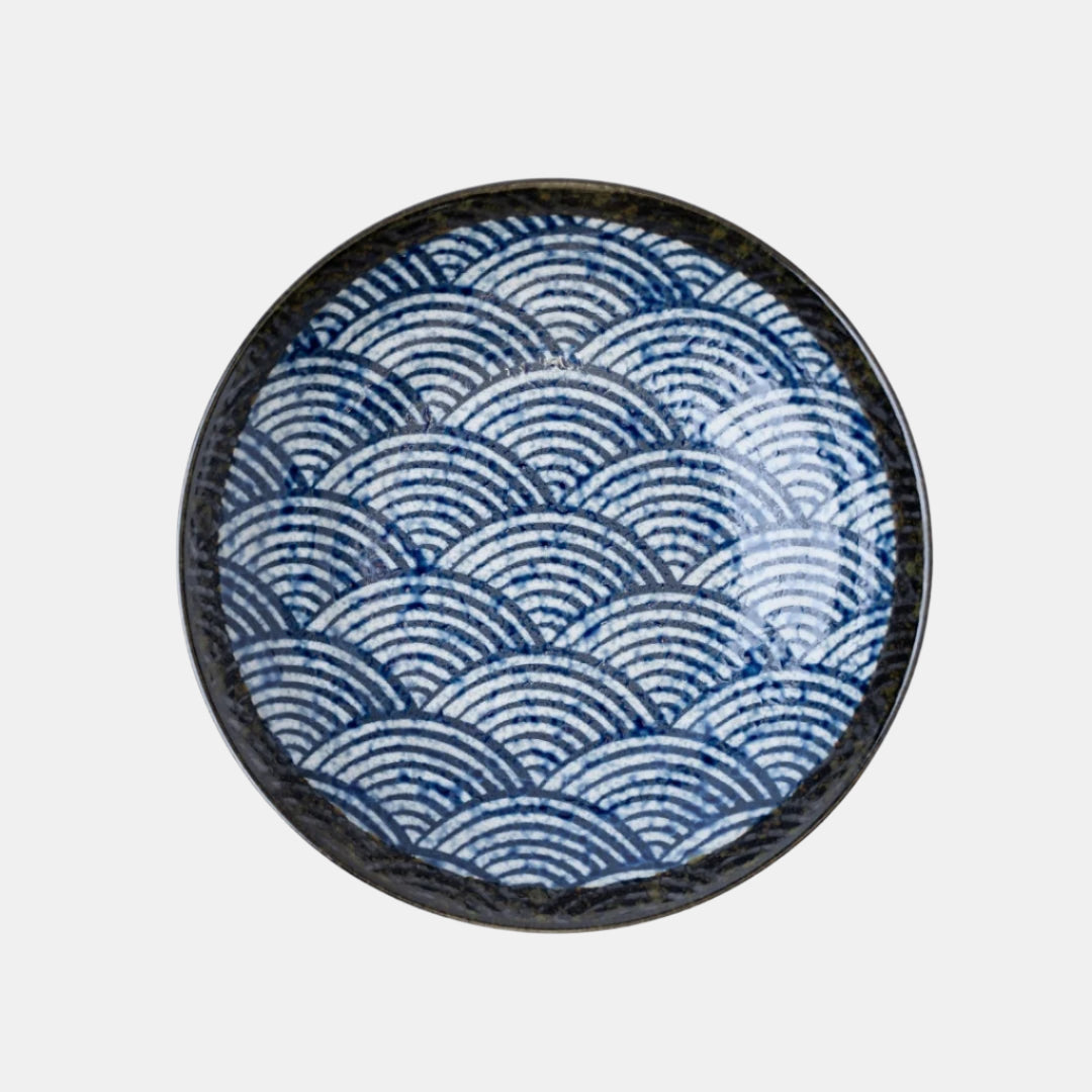 Pasta Bowl Open 23cm Blue Wave Design - Image 2
