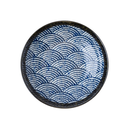 Pasta Bowl Open 23cm Blue Wave Design - Image 3