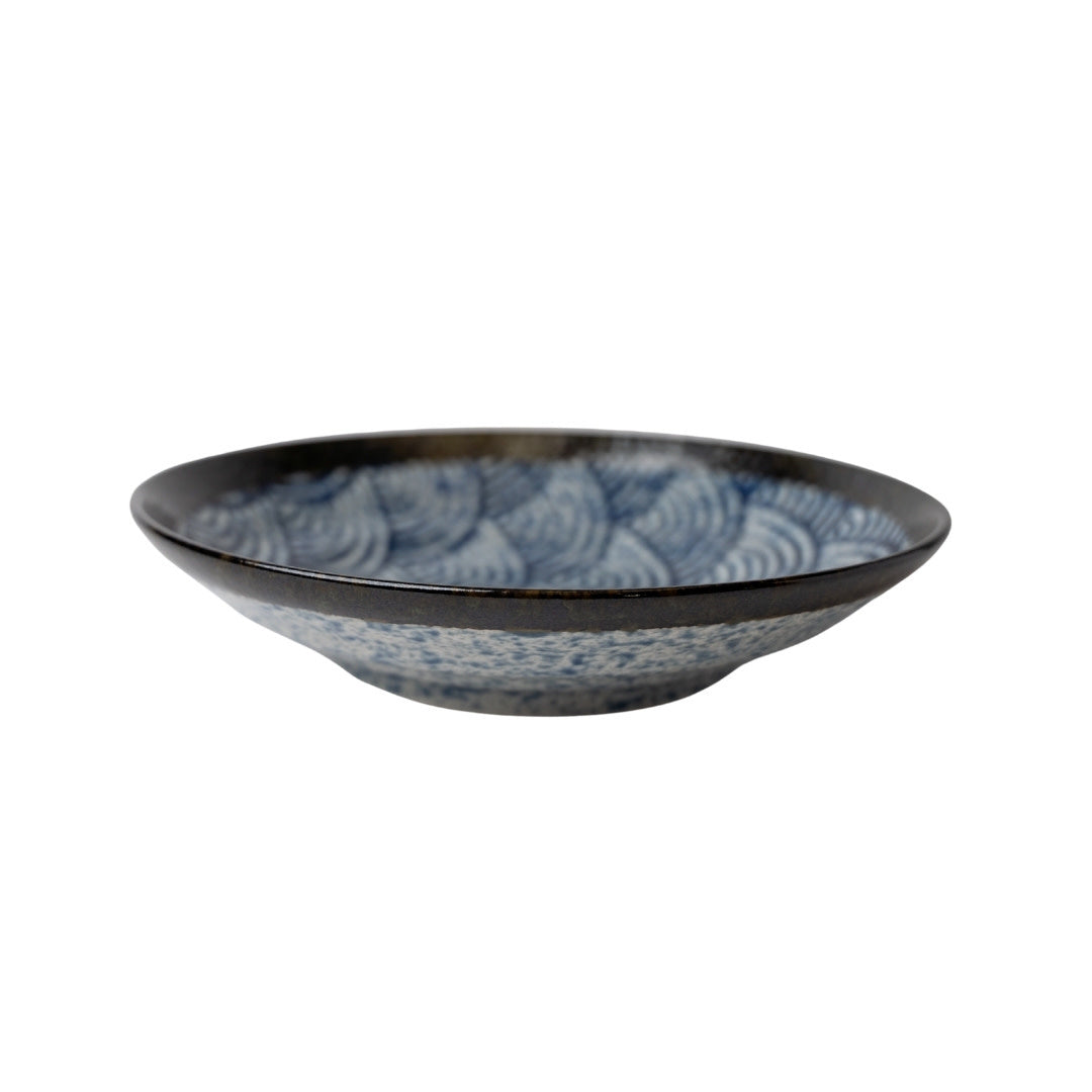 Pasta Bowl Open 23cm Blue Wave Design - Image 4