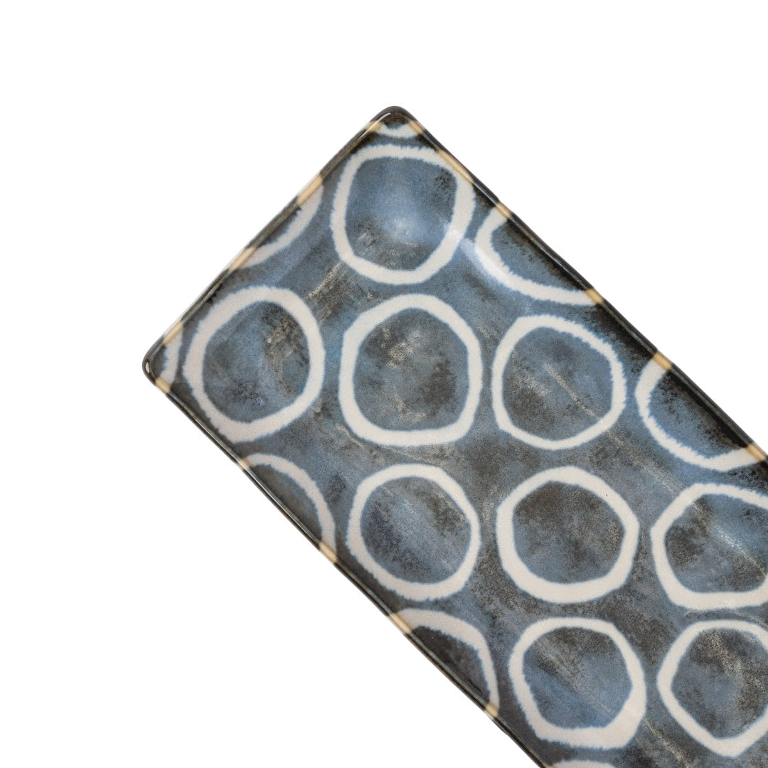 Sashimi Plate 27cm Brush Blue Ring Glaze - Image 3