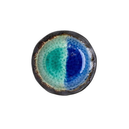 Organic Shallow Bowl 17cm Cobalt Splice Glaze - Image 2