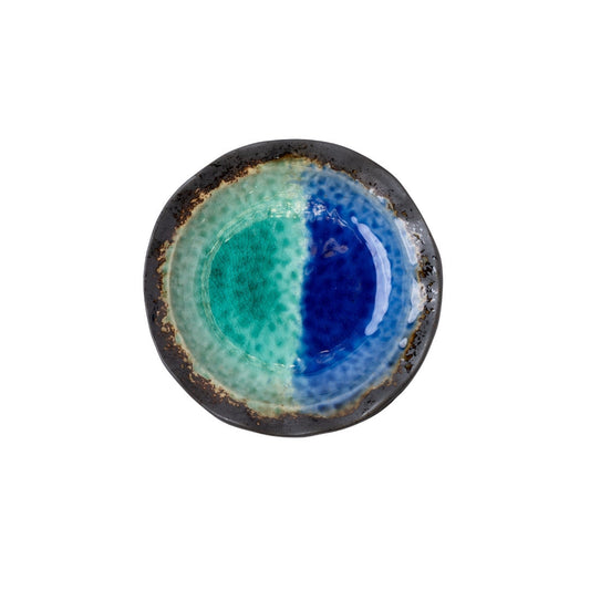 Organic Shallow Bowl 17cm Cobalt Splice Glaze - Image 2