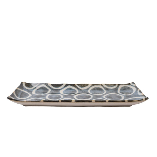 Sashimi Plate 27cm Brush Blue Ring Glaze - Image 2