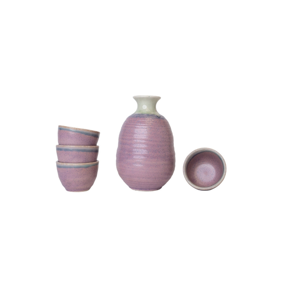Sake Set for Four 280ml Lilac Glaze - Image 3